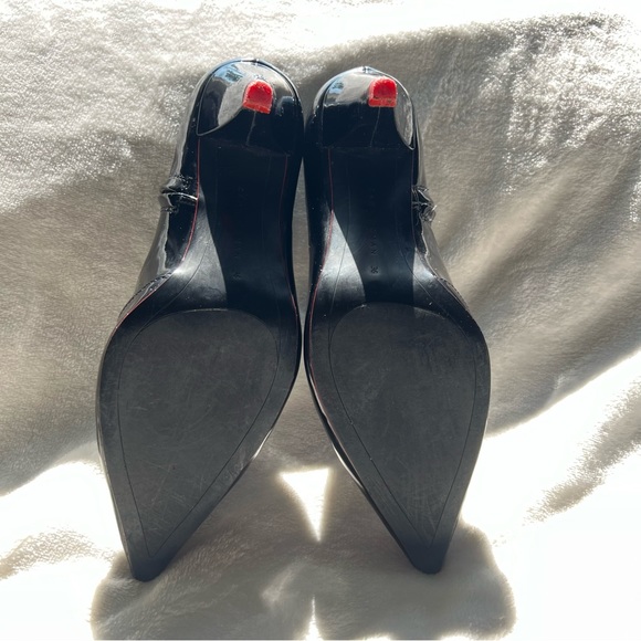 Black Patent Pointed Toe Booties - Picture 5 of 16